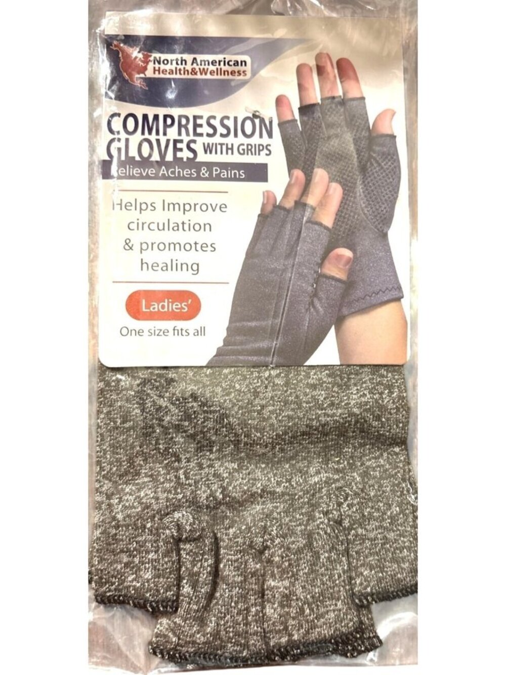 Womens Compression Gloves With Grips For Ladies 1 Size Promotes Circulation New